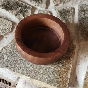 Place & Time wooden Bowl 6 x 6  inches and 2 inches tall outside, inside 1 inch